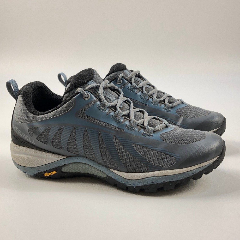 Merrell Hiking Shoes Womens 8M Siren Edge 3 Blue Grey Vibram Outdoor Waterproof
